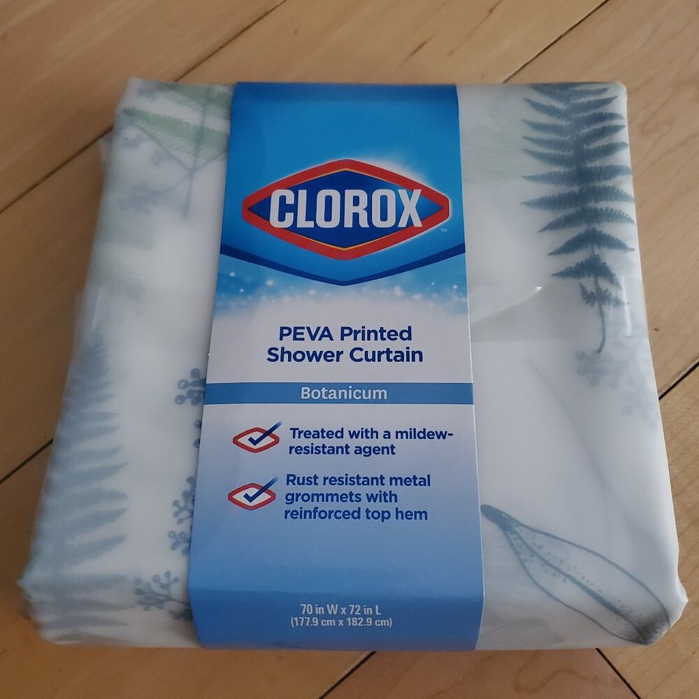 Clorox PEVA Printed Shower Curtain Botanicum 70" x 72" - NWT
